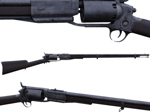 Colt 1855 revolving rifle Modelo 3D