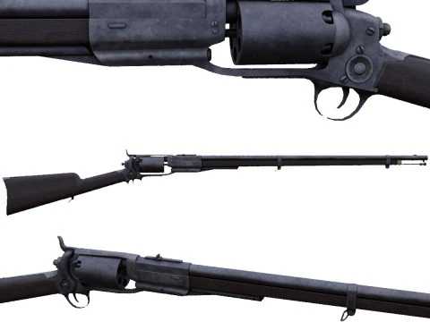 कोल्ट 1855 घूमने वाली राइफल 3D मॉडल