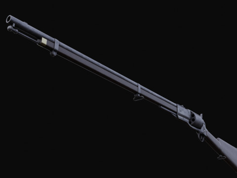 Colt 1855 revolving rifle 3D Model