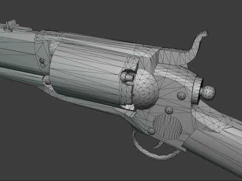Colt 1855 revolving rifle 3D Model