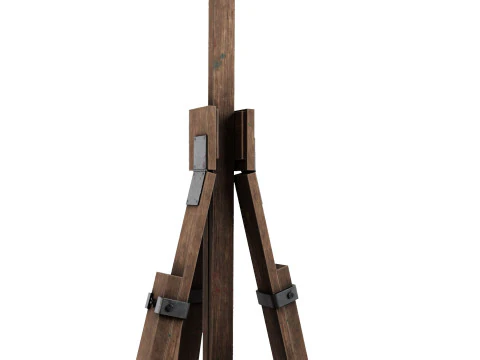 Easel with paintings 3D Model
