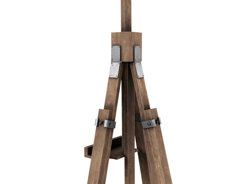 Easel with paintings 3Dモデル