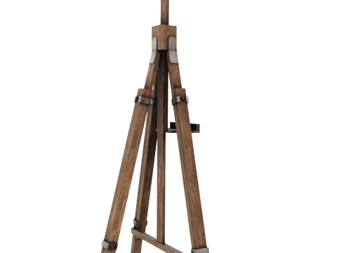 Easel with paintings 3D Model