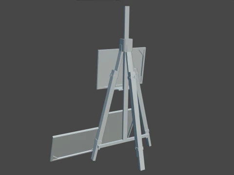 Easel with paintings 3D Model
