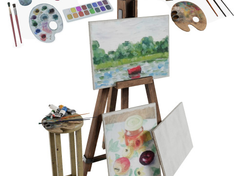 Art Supplies Pack 3D Model