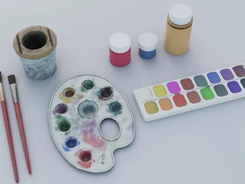 Pacchetto materiali artistici Modello 3D