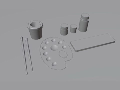 Art Supplies Pack 3D 모델