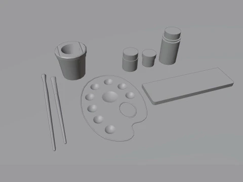 Pacchetto materiali artistici Modello 3D