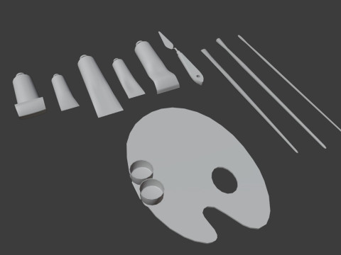 Art Supplies Pack 3D 모델