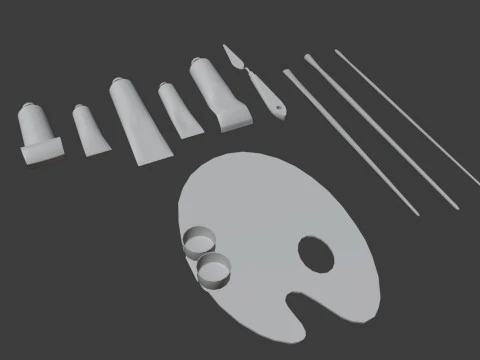 Pacchetto materiali artistici Modello 3D