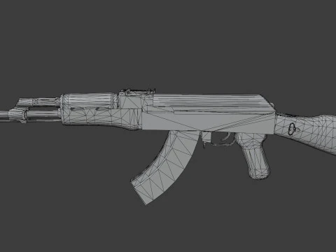 Old AK 47 3D Model