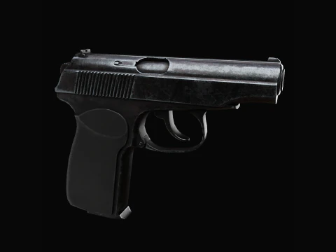 Vecchia pistola Makarov usurata Modello 3D