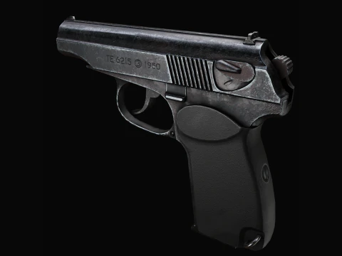 Vecchia pistola Makarov usurata Modello 3D