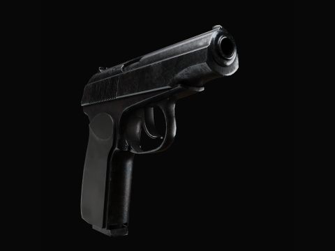 Old worn out Makarov Pistol 3D Model