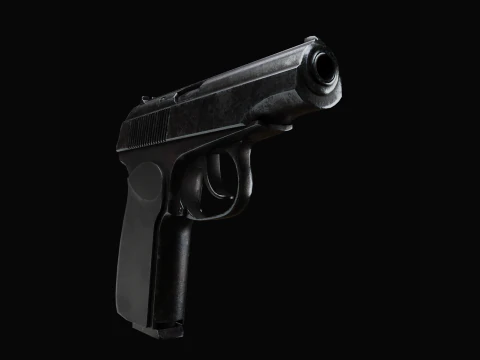 Vecchia pistola Makarov usurata Modello 3D