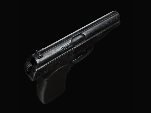 Vecchia pistola Makarov usurata Modello 3D