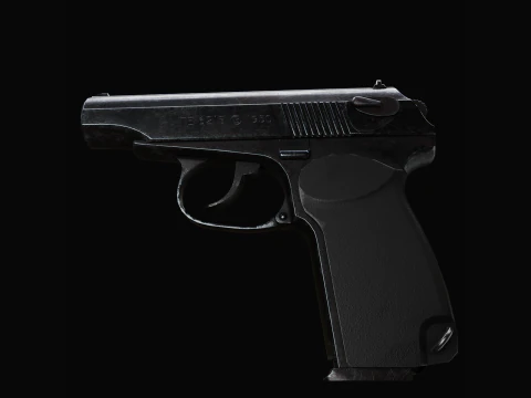 Vecchia pistola Makarov usurata Modello 3D