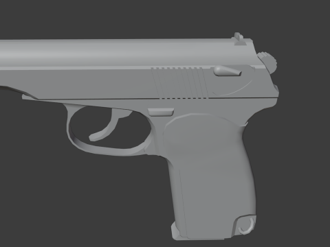 Old worn out Makarov Pistol 3D Model