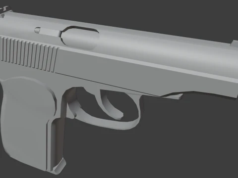 Vecchia pistola Makarov usurata Modello 3D