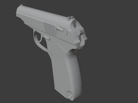 Old worn out Makarov Pistol 3D Model