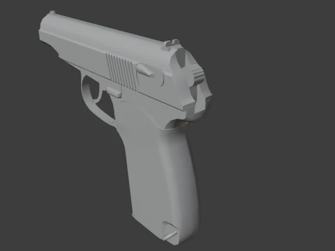 Vecchia pistola Makarov usurata Modello 3D