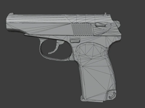 Vecchia pistola Makarov usurata Modello 3D