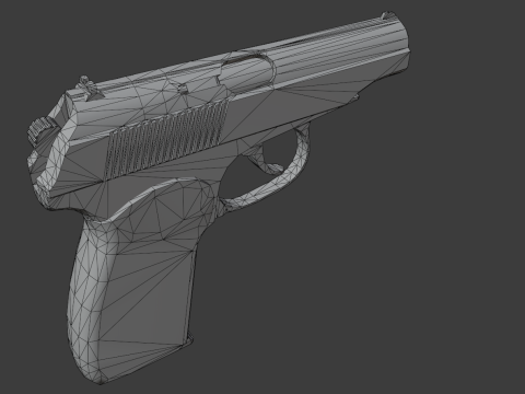 Old worn out Makarov Pistol 3D Model