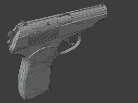 Vecchia pistola Makarov usurata Modello 3D