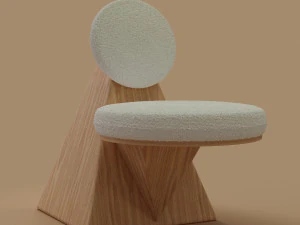 Pyramid Chair wooden chair 3D Model