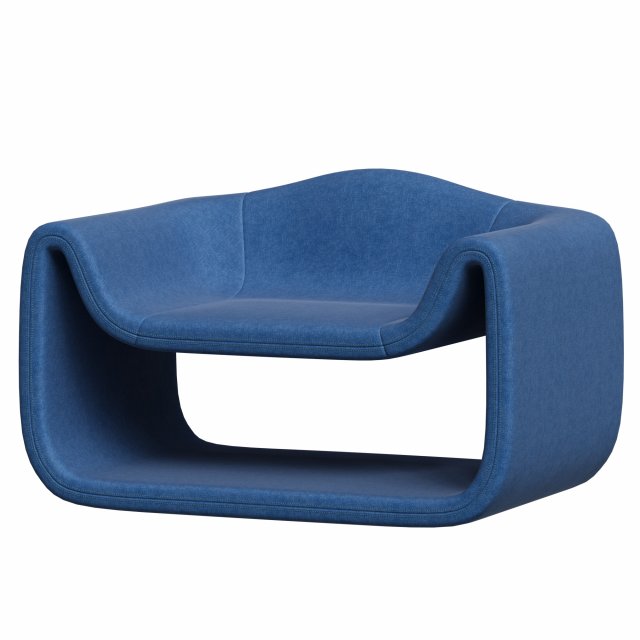 Blue chair modern chair Brussels 3D मॉडल .c4d .max .obj .3ds .fbx .stl .blend