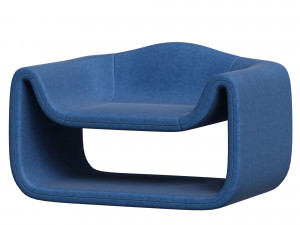 Blue chair modern chair Brussels 3D Model