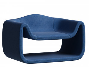 Blue chair modern chair Brussels 3D Model