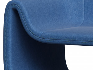 Blue chair modern chair Brussels 3D Model