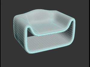 Blue chair modern chair Brussels 3D Model