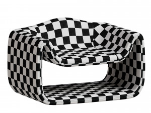 Blue chair modern chair Brussels 3D Model