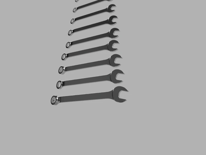 Wrench Set 3D Model .c4d .max .obj .3ds .fbx .stl .blend 