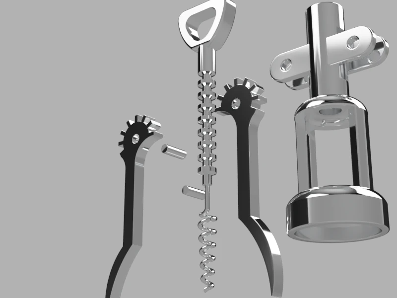 Corkscrew 3D Model .c4d .max .obj .3ds .fbx .stl .blend 