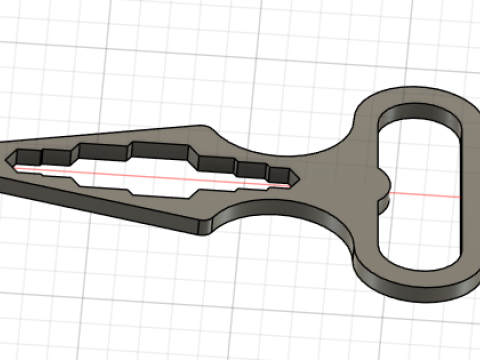 Bottle Opener and Multitool Model 3D
