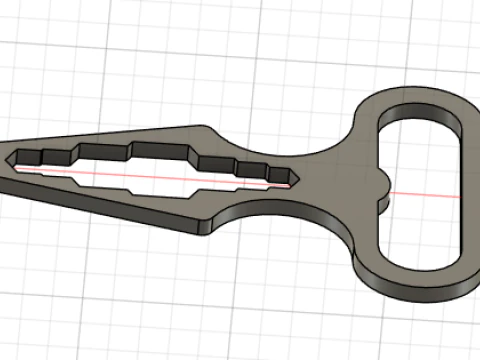 Bottle Opener and Multitool 3D Model