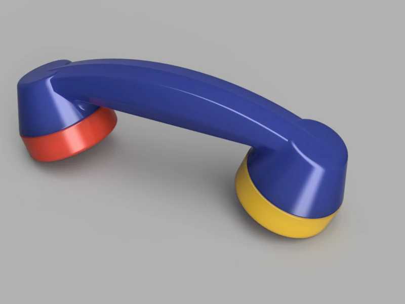 Retro Telephone Handset 3D Model .c4d .max .obj .3ds .fbx .stl .blend 