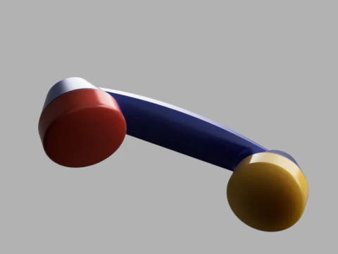 Retro Telephone Handset 3D Model