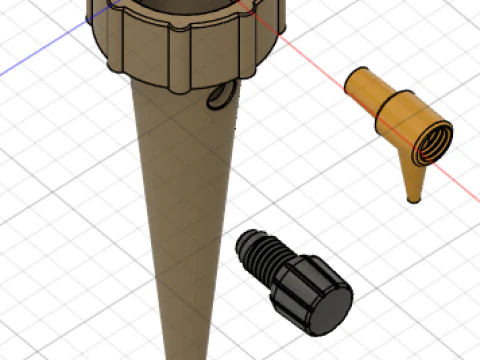 Garden Irrigation Spike 3D Model
