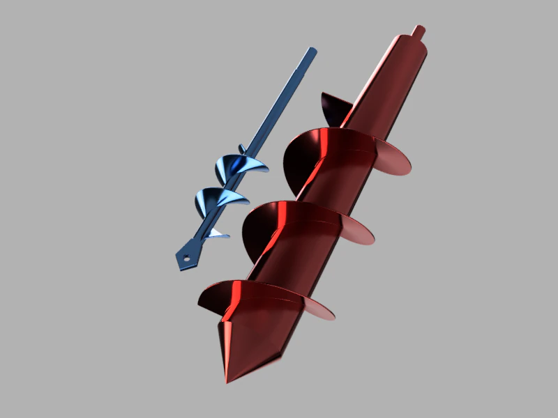 Auger Drill Bit 3D Model .c4d .max .obj .3ds .fbx .stl .blend 