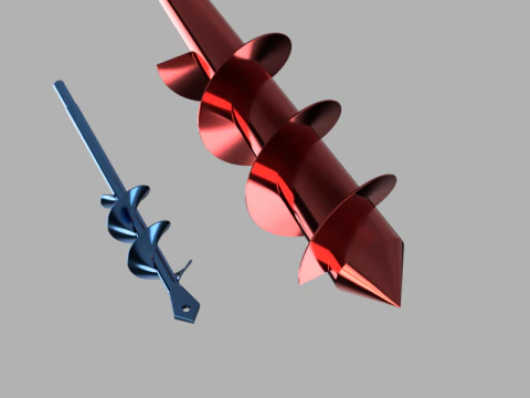 Auger Drill Bit 3D Model