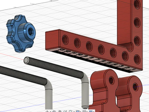 90-Degree Right Angle Clamp 3D Model