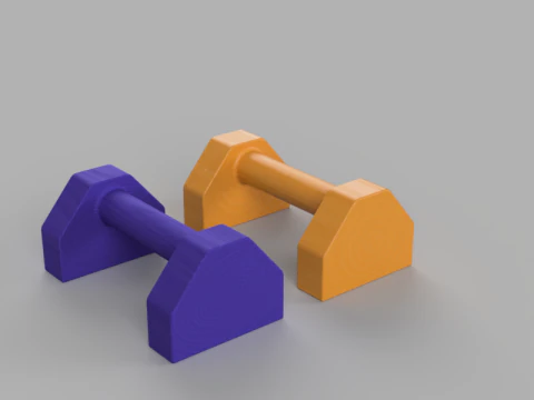 Wooden Push-Up Bar 3D Model