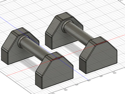 Wooden Push-Up Bar 3D Model