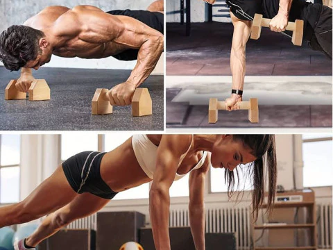 Wooden Push-Up Bar 3D Model