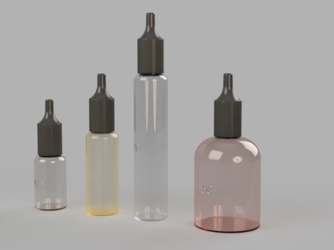 Dropper Bottle Set 3D Model