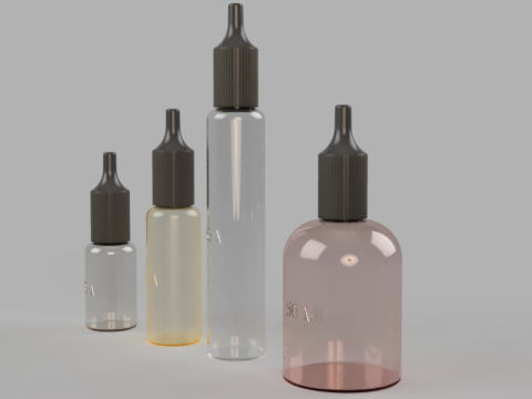 Dropper Bottle Set Model 3D